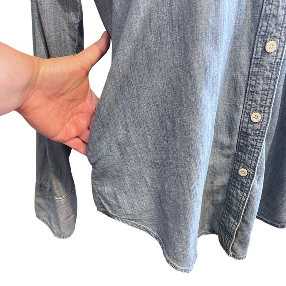 GAP Alexa Classic Casual Oversized Button Down Tunic Chambray Shirt Women's XS - Picture 3 of 9